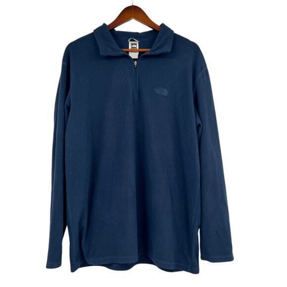 The North Face navy blue quarter zip fleece pullover sweatshirt men's size XL